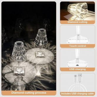 16 Colors Rechargeable Diamond Touch/Remote Night Lamp 2 | SigmaClub Sigmaclub 16 colors diamond bedside night lamp 3.jpg | SigmaClub