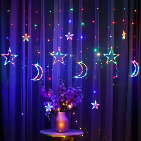 0625812 35m moon star curtain lights christmas led fairy string lights 220v | SigmaClub