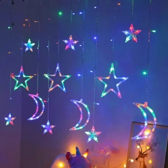 0625813 35m moon star curtain lights christmas led fairy string lights 220v | SigmaClub